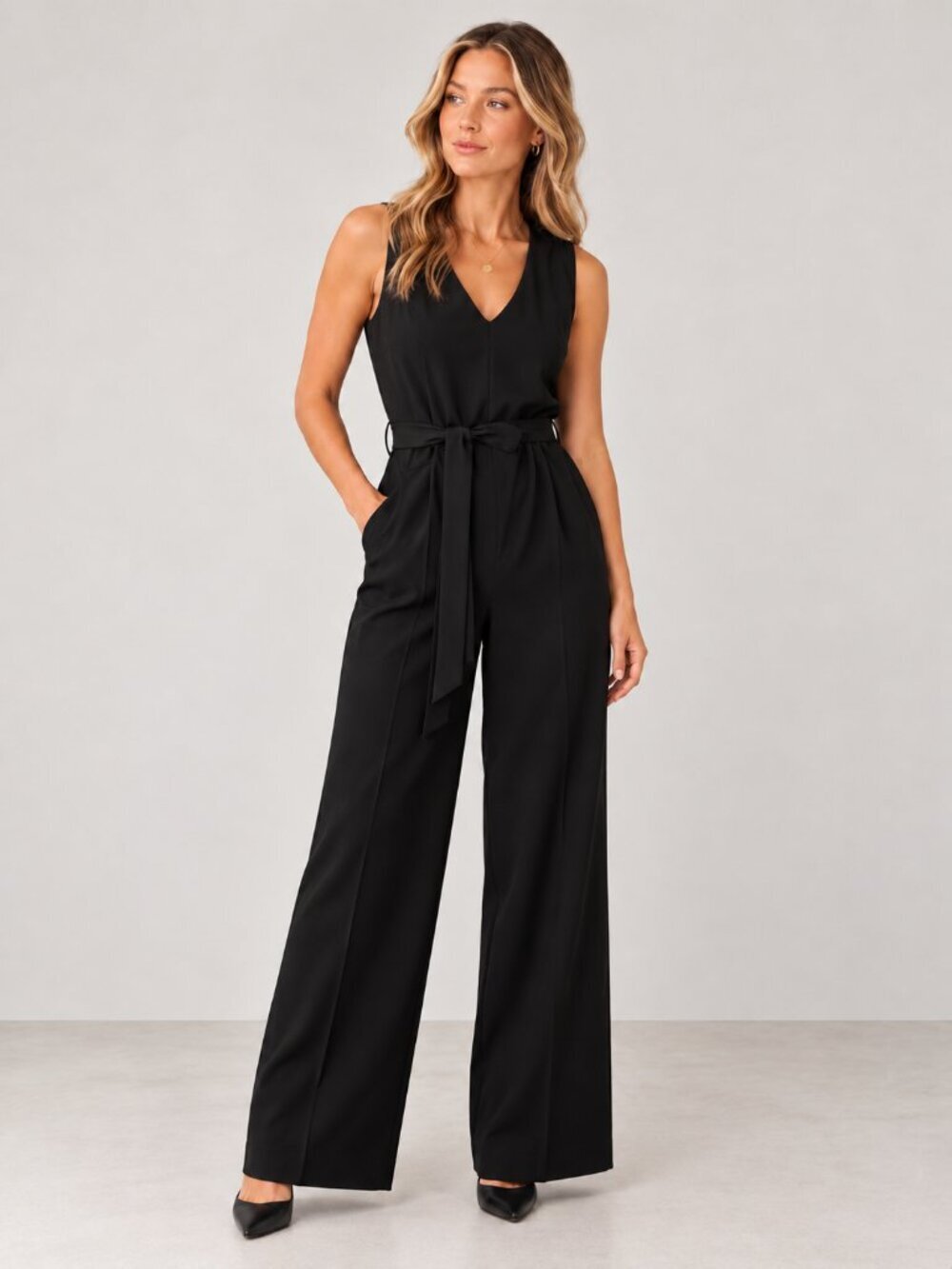 BANANA REPUBLIC Wide-Leg Black Jumpsuit Size 14